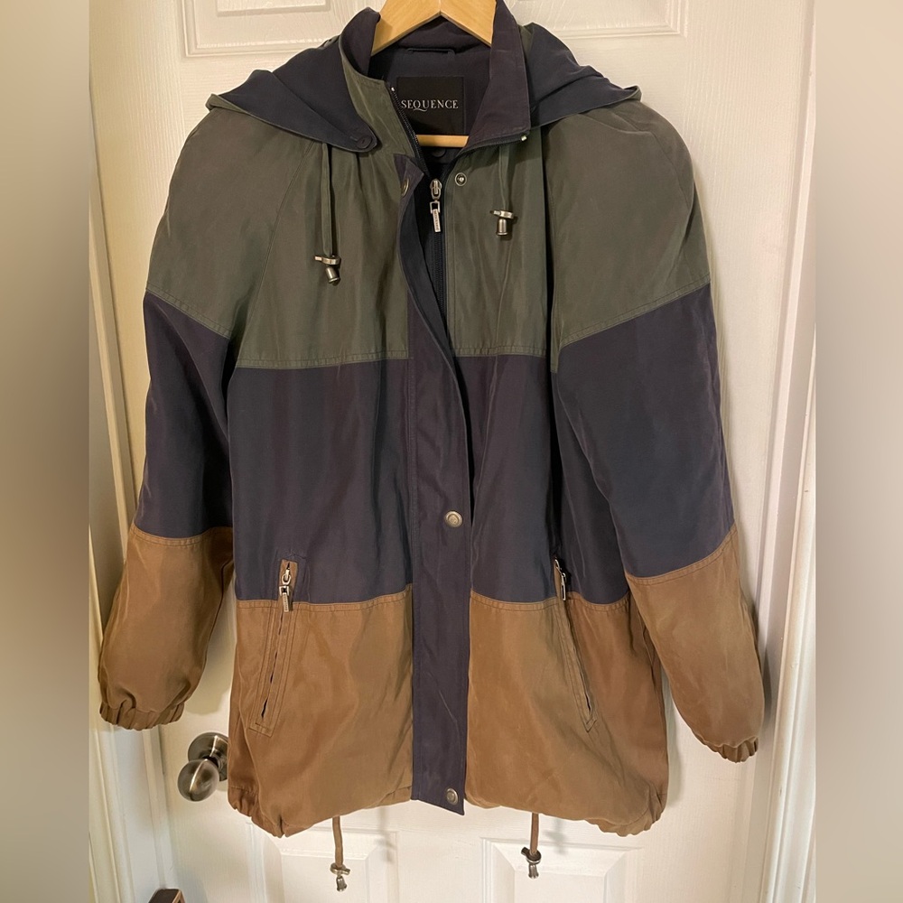 Sequence Vintage Men's Medium Colorblock Hooded Jacket